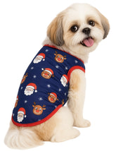 KUTKUT Christmas Style Pet Dog Shirt | Vest Sleeveless Santa Claus Printed Soft Texture T- Shirt for Yorkie, Maltese, Shih Tzu etc.